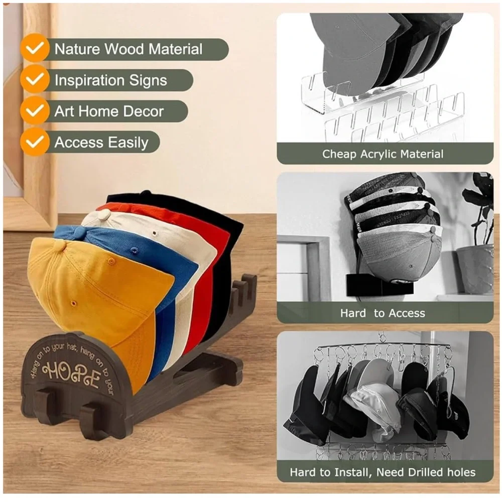 Wooden Hat Rack Organizer